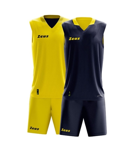 Детски Двулицев Баскетболен Екип ZEUS Kit Doblo Giallo/Blu