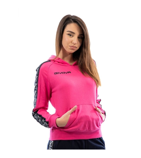 Дамски Суичър GIVOVA Felpa Con Cappuccio Terry Band 0006