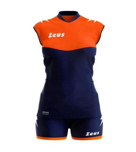 Волейболен Екип ZEUS Kit Volley Sara Slim Fit Blu/Arancio Fluo