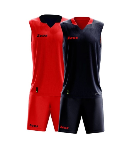 Детски Двулицев Баскетболен Екип ZEUS Kit Doblo Rosso/Blu