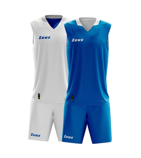 Двулицев Баскетболен Екип ZEUS Kit Doblo Bianco/Royal