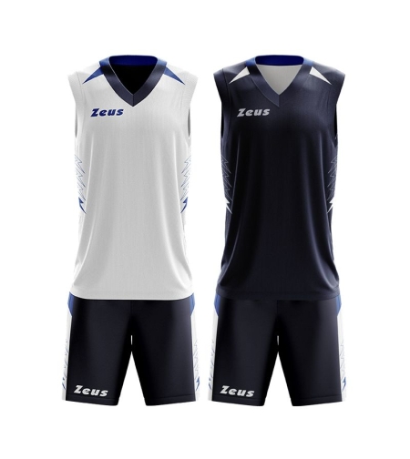 Двулицев Баскетболен Екип ZEUS Reversible Kit Jam Blu/Bianco