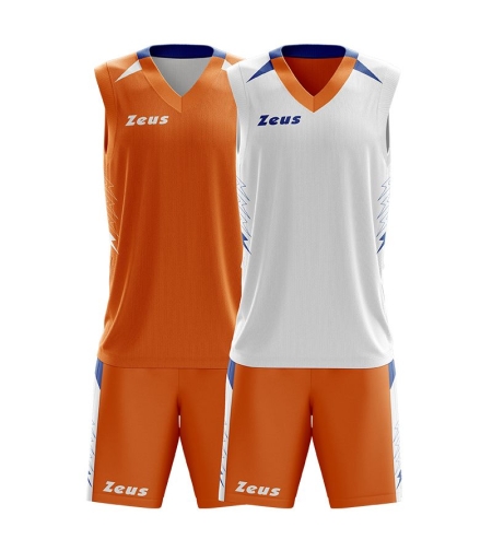 Двулицев Баскетболен Екип ZEUS Reversible Kit Jam Arancio/Bianco