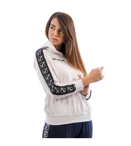 Дамски Суичър GIVOVA Felpa Con Cappuccio Terry Band 0003