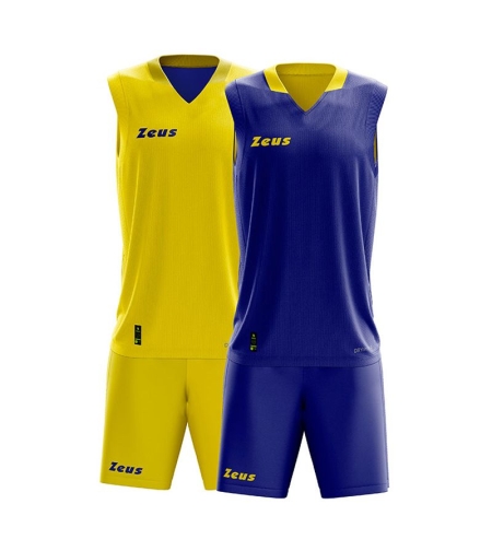 Детски Двулицев Баскетболен Екип ZEUS Kit Doblo Giallo/Viola