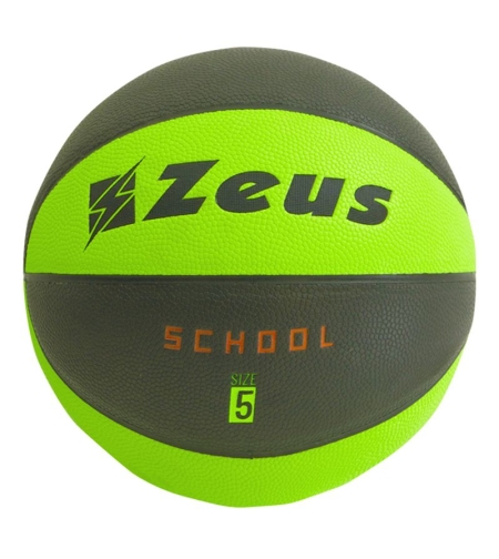 Баскетболна Топка ZEUS Pallone Basket School NERO/VERDE FLUO