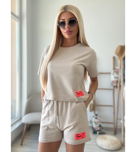 Сет бежово с оранжев етикет