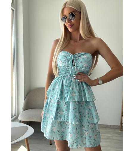 Синя мини рокля