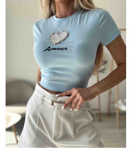 Тениска amour синя