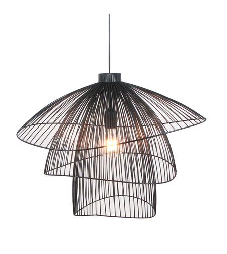 CORAL LAMP PENDANT METAL BLACK 58x55xH44cm CE PRC