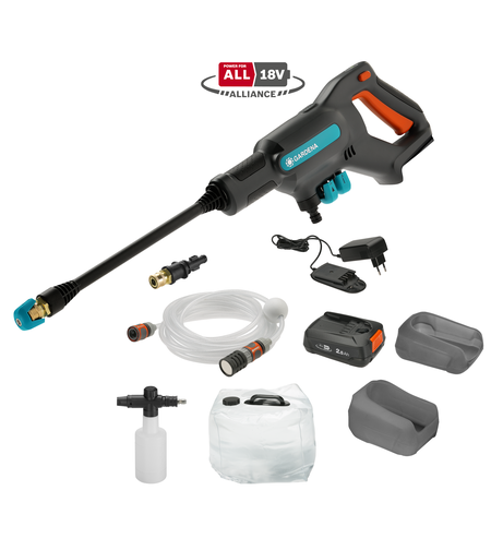 Акумулаторна водоструйка със средно налягане AquaClean 24/18V P4A премиум комплект