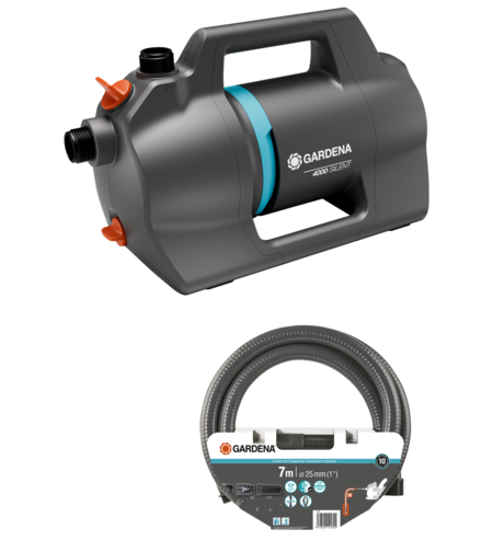 Комплект градинска помпа 4100 Silent и смукателен маркуч