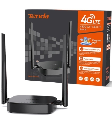 Рутер Tenda 4G03 Pro, 4G LTE, Nano Sim, 2.4 GHz