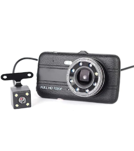 Видеорегистратор T657, Full HD, 4 инча дисплей, 5 mpxl, Нощен режим, G-Сензор, Черен