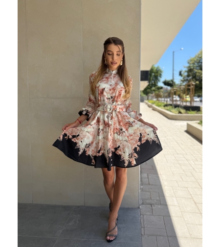 Флорална рокля с коланче