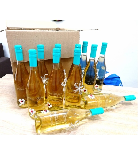 Бутилки за кръщене с украса 