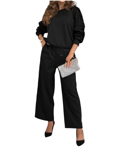 КОМПЛЕКТ с пайети Бордо и черно