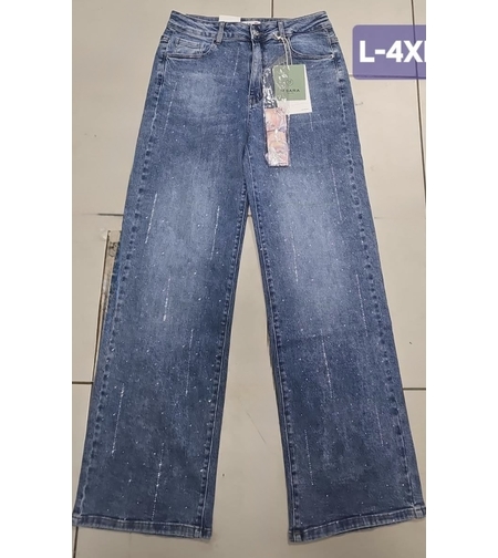 Дънки светло син деним с камъни 217-4b