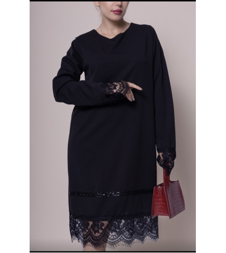 Рокля комбинация с дантела