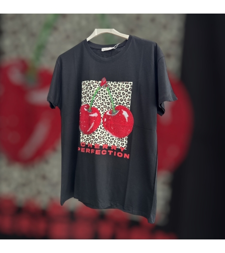 Блуза с къс ръкав- ЧЕРЕШИ