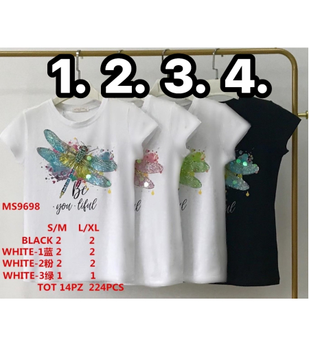 БЛУЗА С КЪС РЪКАВ ВОДНО КОНЧЕ