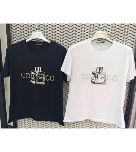 Блуза с къс ръкав- ПАРФЮМ