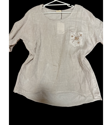 БЛУЗА ЛЕН С ПАМУЧЕН ГРЪБ