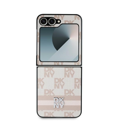 DKNY DKHCZF6PCPTSSP Samsung Galaxy Z Flip6 F741 pink Chequered Pattern Printed Stripes