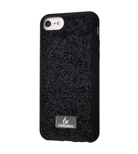 The Blingworld кейс с камъни за iPhone 15, черен