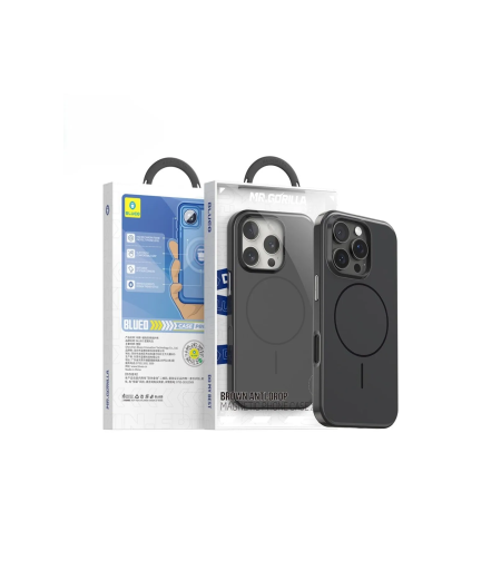 BLUEO Brown Anti-Drop Magnetic Phone Case iPhone 15 Pro, black