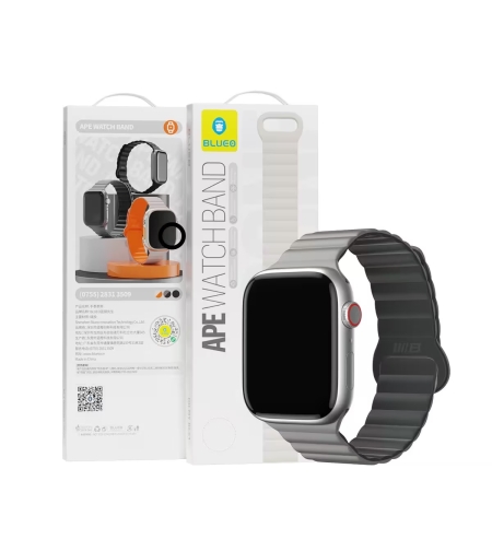 BLUEO Magnetic Silicone Watch Band Apple Watch 42/44/45/46/49mm, Grey