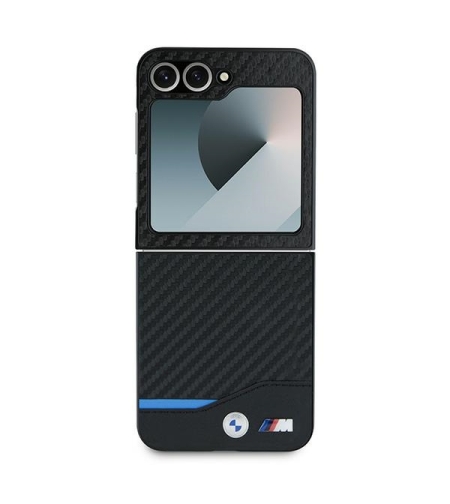 BMW BMHCZF622NBCK Samsung Galaxy Z Flip6 F741 black hardcase Carbon Blue Line