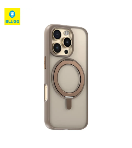 BLUEO Skin Friendly Magnetic Case with 360 Rotatable Stand iPhone 16 Pro, gold