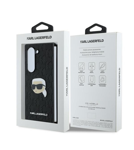 Karl Lagerfeld KLHCZFD6PGKSKIHK Samsung Galaxy Z Fold6 black Saffiano Monogram Head Pin