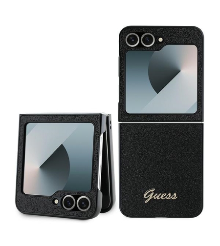 Guess GUHCZF6HGGSHK Samsung Galaxy Z Flip6 F741 black 4G Glitter Script