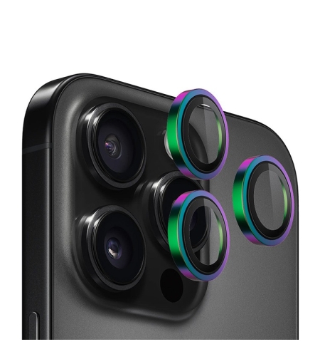 BLUEO Original metal frame lens Protector glass iPhone 15 Pro/15 Pro Max/16 Pro/16 Pro Max, Colorful