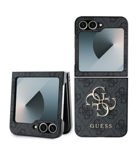 Guess GUHCZF64GMGGR Samsung Galaxy Z Flip6 F741 black Leather 4G Metal Logo