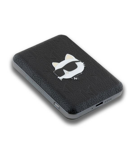 Karl Lagerfeld Powerbank MagSafe 15W 5000mAh black Choupette Head Pin MagSafe