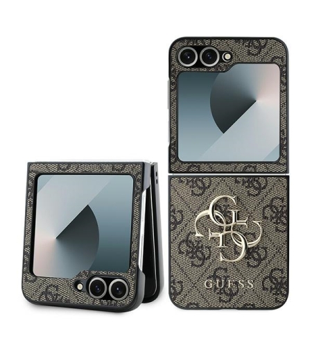Guess GUHCZF64GMGBR Samsung Galaxy Z Flip6 F741 brown Leather 4G Metal Logo