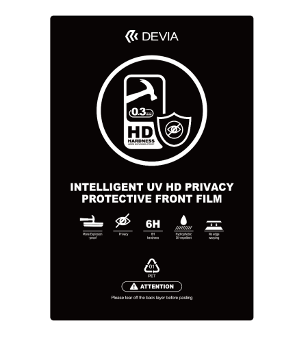 Devia UV HD (0.3mm) Intelligent Privacy Protective Front хидрогел