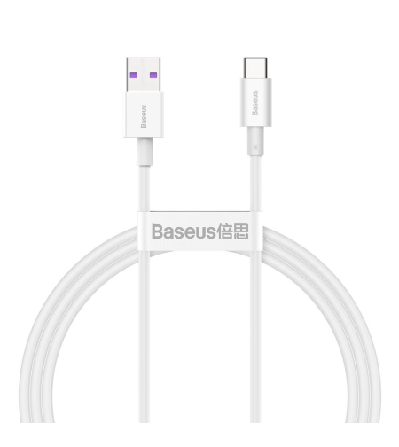 Кабел за данни Baseus Superior USB Cable - USB Type C 66 W 6A 1 m White (CATYS-02)
