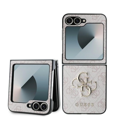 Guess GUHCZF64GMGPI Samsung Galaxy Z Flip6 F741 pink Leather 4G Metal Logo