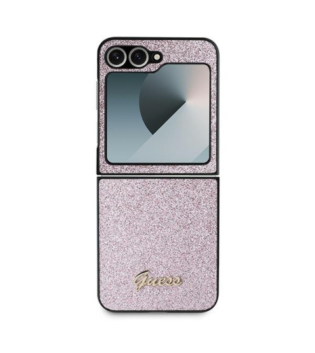 Guess GUHCZF6HGGSHP Samsung Galaxy Z Flip6 F741 pink 4G Glitter Script