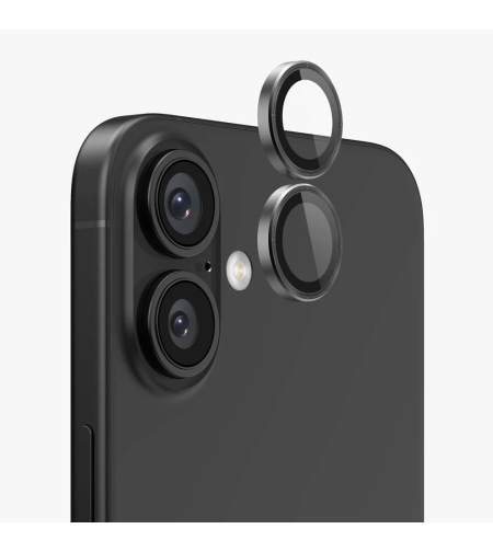 BLUEO Original metal frame lens protector glass iPhone 16/16 Plus, черен