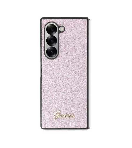 Guess GUHCZFD6HGGSHP Samsung Galaxy Z Fold6 F956 pink hardcase 4G Glitter Script