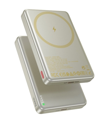 HOCO powerbank 10 000 mAh compatible with MagSafe PD QC 2A 20W Q26A titanium gold