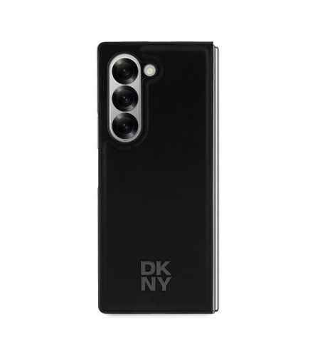 DKNY DKHMZFD6PSMCSLK Samsung Galaxy Z Fold6 F956 black Magsafe Plain Leather Metal Stack Logo