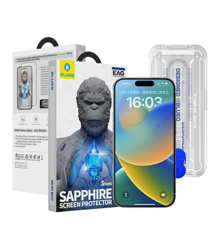 BLUEO SAPPHIRE SCREEN PROTECTOR с апликатор iPhone 15 Pro Max