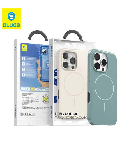 BLUEO Brown Anti-Drop Magnetic Phone Case iPhone 16, Green