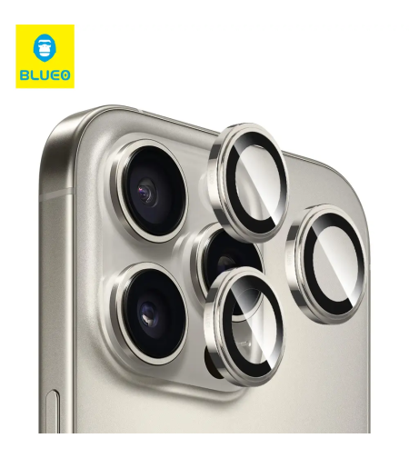 BLUEO SAPPHIRE CRYSTAL ORIGINAL LENS GLASS iPhone 15 Pro/15 Pro Max/16 Pro/16 Pro Max, Natural Titanium